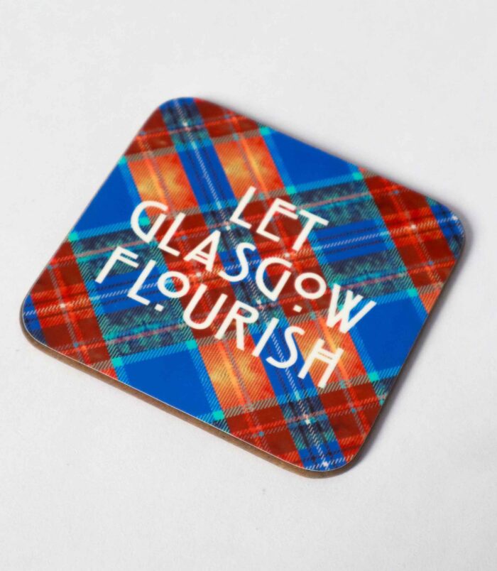 AFF YER ROCKET LET GLASGOW FLOURISH SCOTTISH TARTAN COASTER AFF YER ROCKET LET GLASGOW FLOURISH SCOTTISH TARTAN COASTER