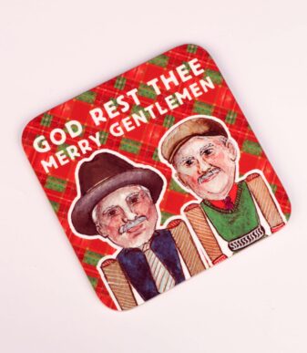 God Rest Thee Merry Gentlemen Scottish Christmas Coaster