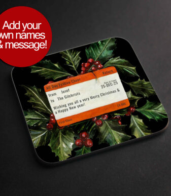 Personalised Scottish Train Ticket Scottish Christmas Coaster